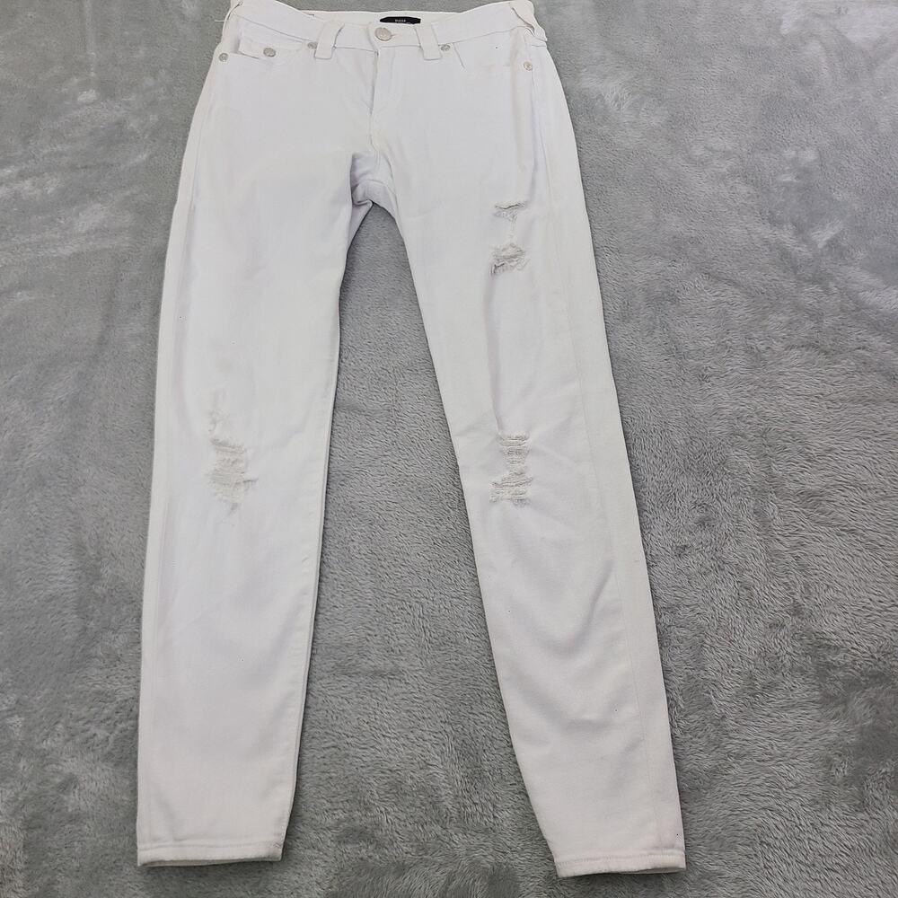 True Religion Jeans Women's 30 HALLE Mid Rise Super Skinny White Denim